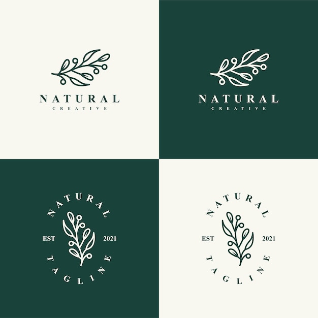 Vector nature cosmetics vector template logo