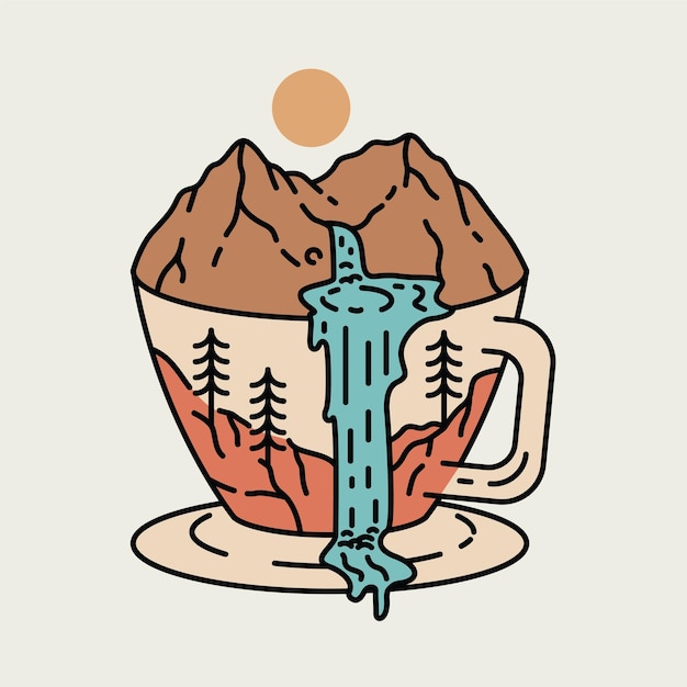 Nature cup graphic illustration vector art tshirt design