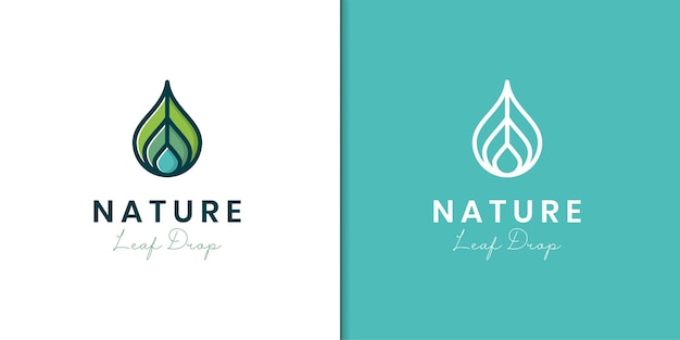 Vector nature dripped with oil essential logo icon design with line style vector graphic logo symbol