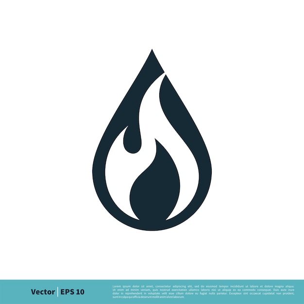 Nature Drop Water and Flame Icon Vector Logo Template Illustration Design Vector EPS 10