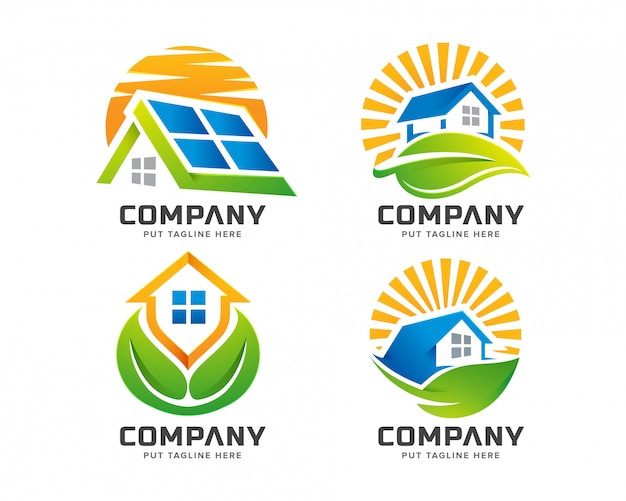 Nature eco real state building logo Template for company