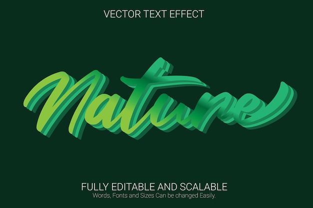 nature editable text effect, green color text style