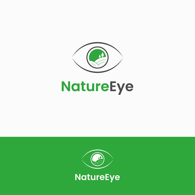 Nature eye logo icon template farm eye logo concept modern