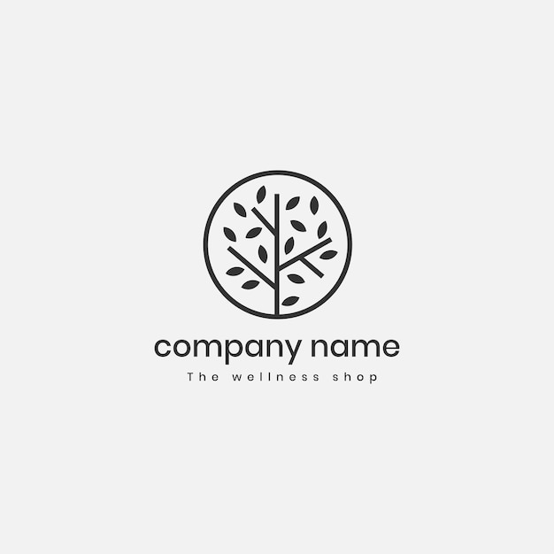 nature farm logo with leaf and branches elements vector