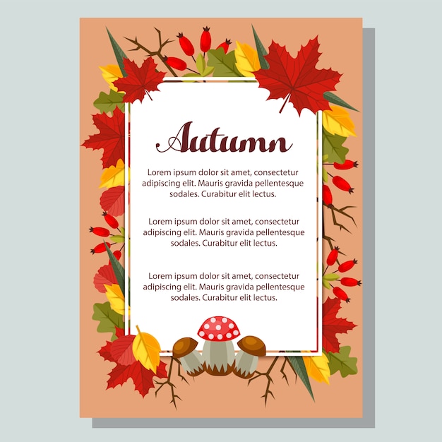 Nature and flat leaves autumn background