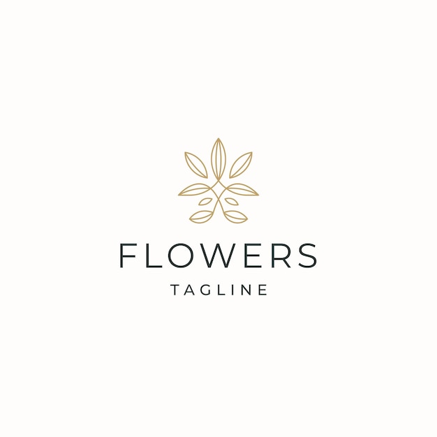 Nature flower logo icon design template flat vector illustration