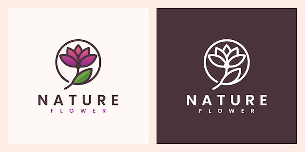 Nature flower   with beautiful color logo design  