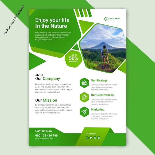 Nature flyer template design