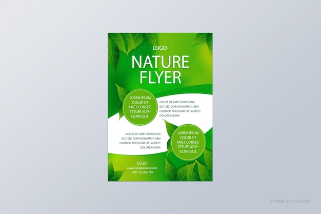 Nature flyer template with flat design