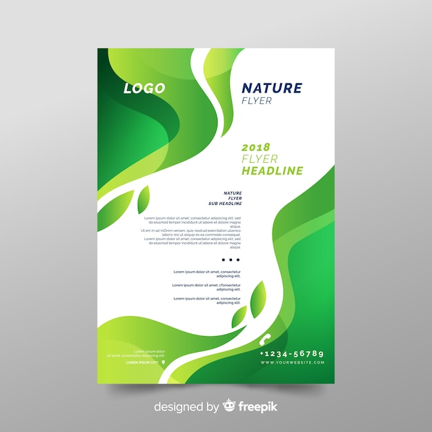 Nature flyer template with modern design