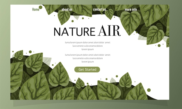 Nature foliage plants for background and landing page design set bundle 