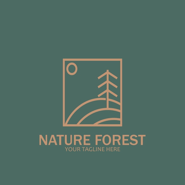 Nature forest icon line art style icon vector illustration template design