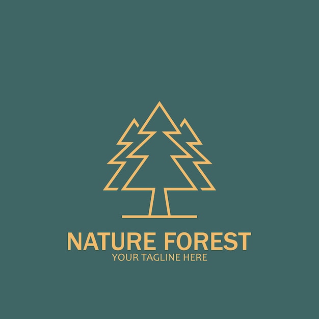 Nature forest icon line art style icon vector illustration template design