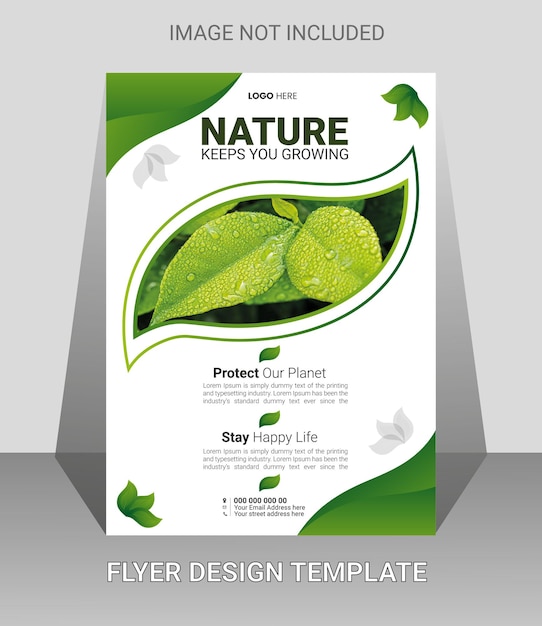 Nature Free vector environment flyer vertical template