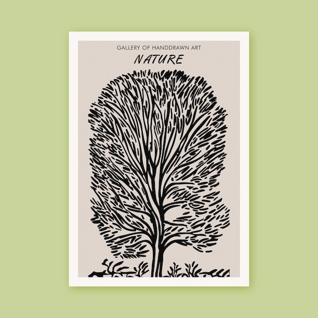 Nature Gallery Illustration of a Tree Poster Print