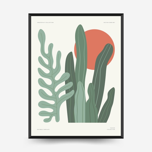 Nature, garden and landscape poster template or card. Flowers and plants at home and outdoor.