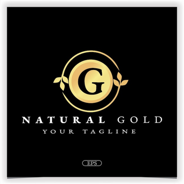 Nature gold letter g logo premium elegant template vector eps 10