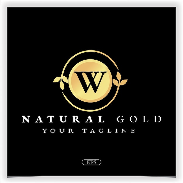 Nature gold letter w logo premium elegant template vector eps 10