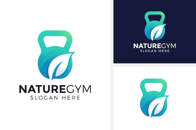 nature gym logo design vector illustration