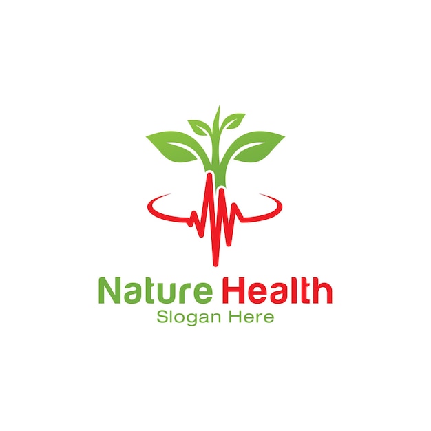 Vector nature health logo design template