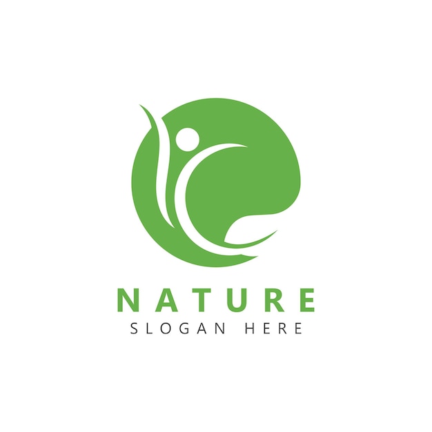 Nature Herbal Medicine Healthy People Wellness Vector Logo Design Template