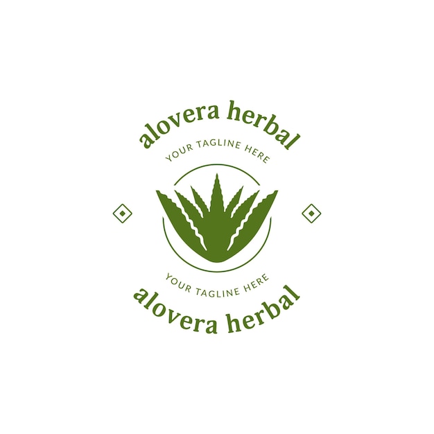 Nature herbal plant aloevera simple logo icon symbol