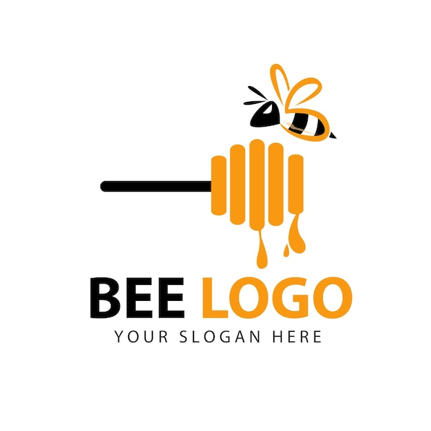 Nature Honey Bee Logo Vector