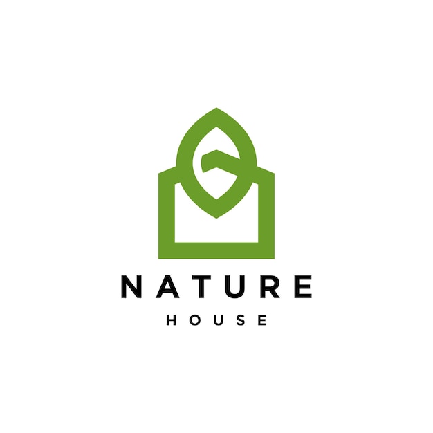 Nature house logo icon design template