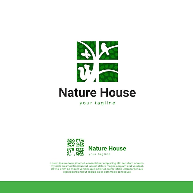 Nature house logo template nature habitat house logo