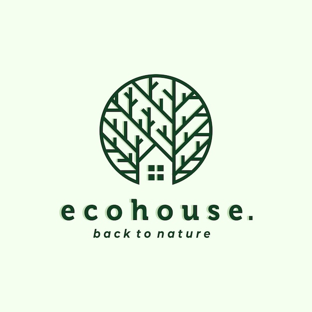 Nature House Logo Vector Illustration Design Eco house green house or tree house logo design inspiration Simple Modern Creative House Logo Illustration Design Creative Real Estate Logo Concept