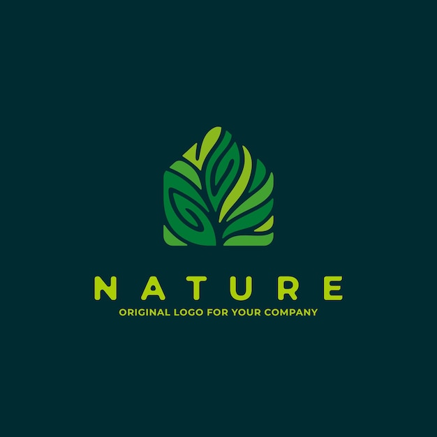 Nature house logo with green color can be used as symbols brand identity company logo icons etc