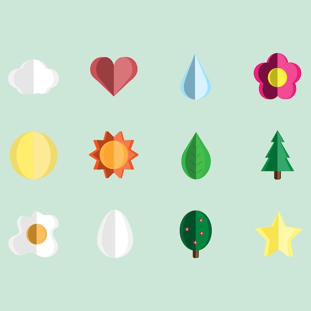 Nature icon set vector design 