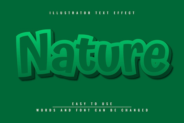 Nature - illustrator editable text effect