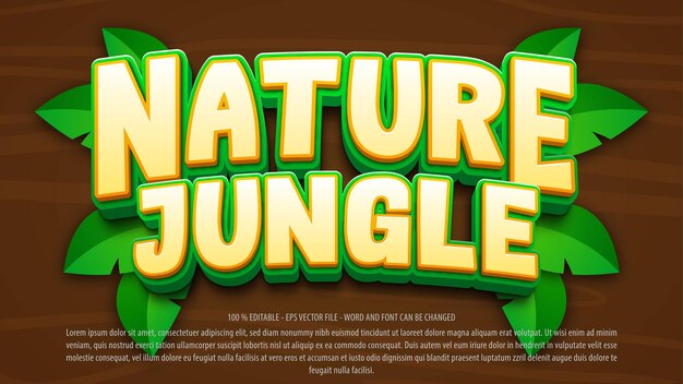 Nature jungle 3d editable text effect