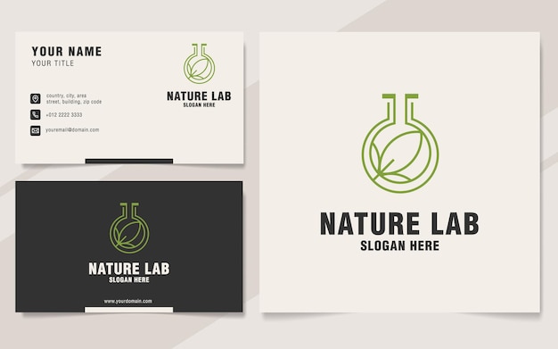 Nature lab logo with business card template suitable for scientist company