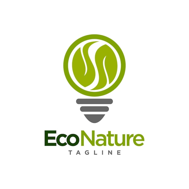 Nature lamp logo design vector template