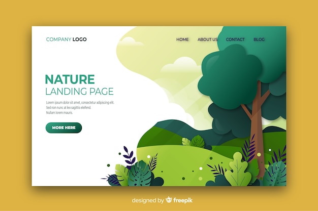 Nature landing page flat design