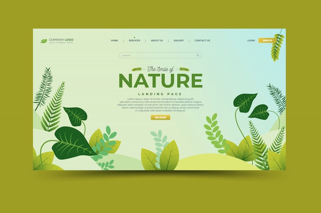 Nature landing page template