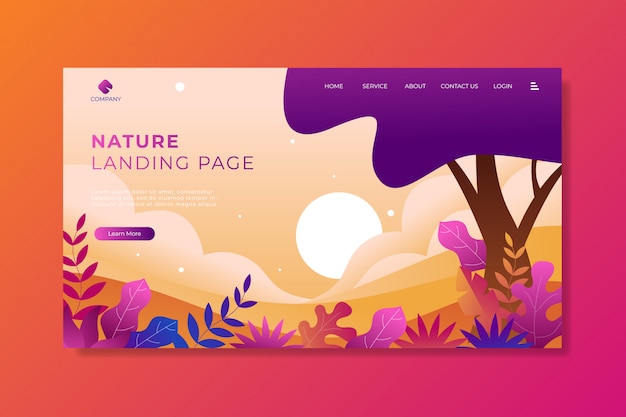 Nature Landing Page with Beautiful Forest and Leaves