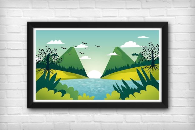 Nature Landscape Vector Illustration Wallpaper Background Digital Art