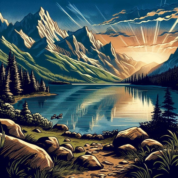 Nature Landscape vector illustration