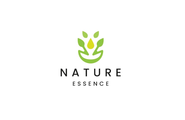 Nature leaf essence oil logo icon design template flat vector