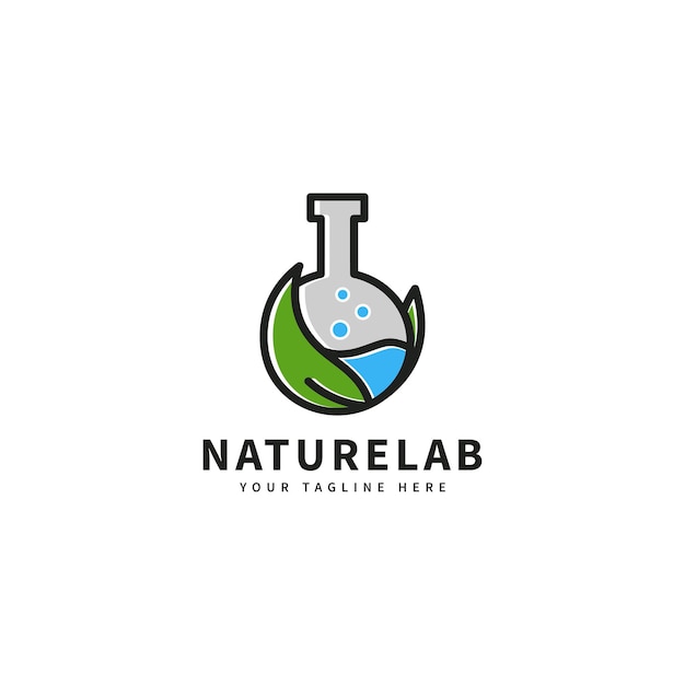 Nature leaf lab vector icon illustration logo design