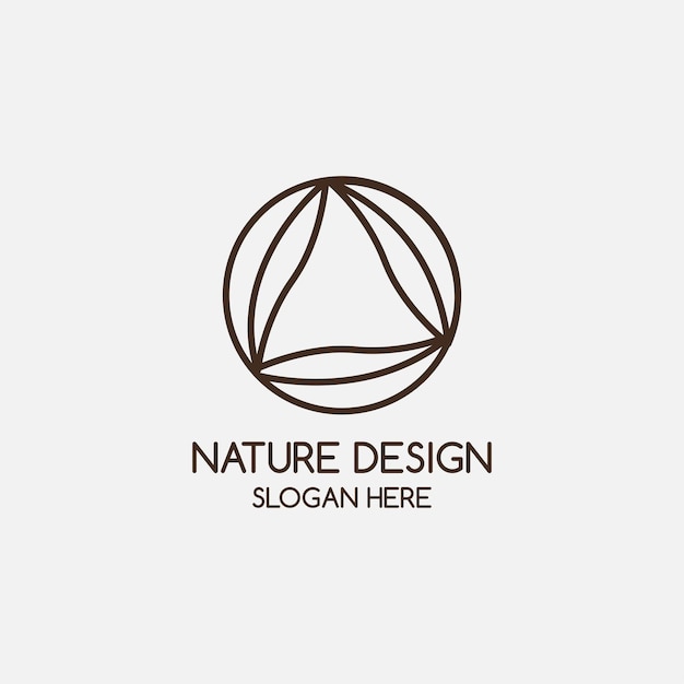 Vector nature leaf line logo icon design template