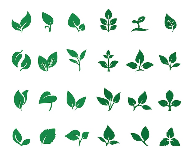 Nature leaf logo collection