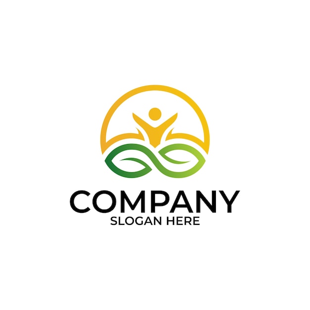 Nature leaf logo concept nature people logo template