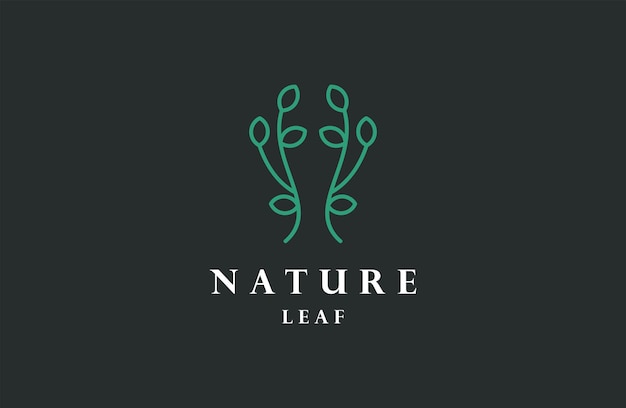 Nature leaf logo icon flat design template