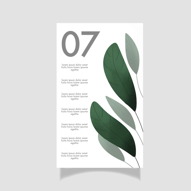 Nature leaves concept flyer template design