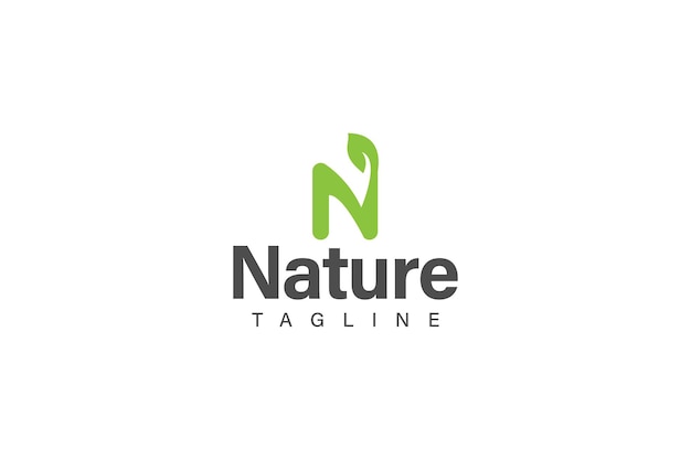 Nature logo design vector with letter N concept