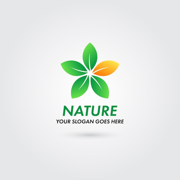 Vector nature logo with leaf concept template